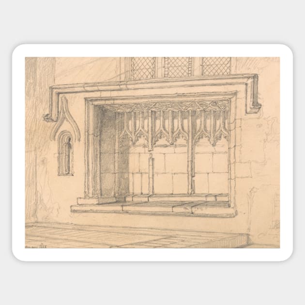 A Sedilia in Upwell Church, Norfolk by John Sell Cotman Sticker by Classic Art Stall